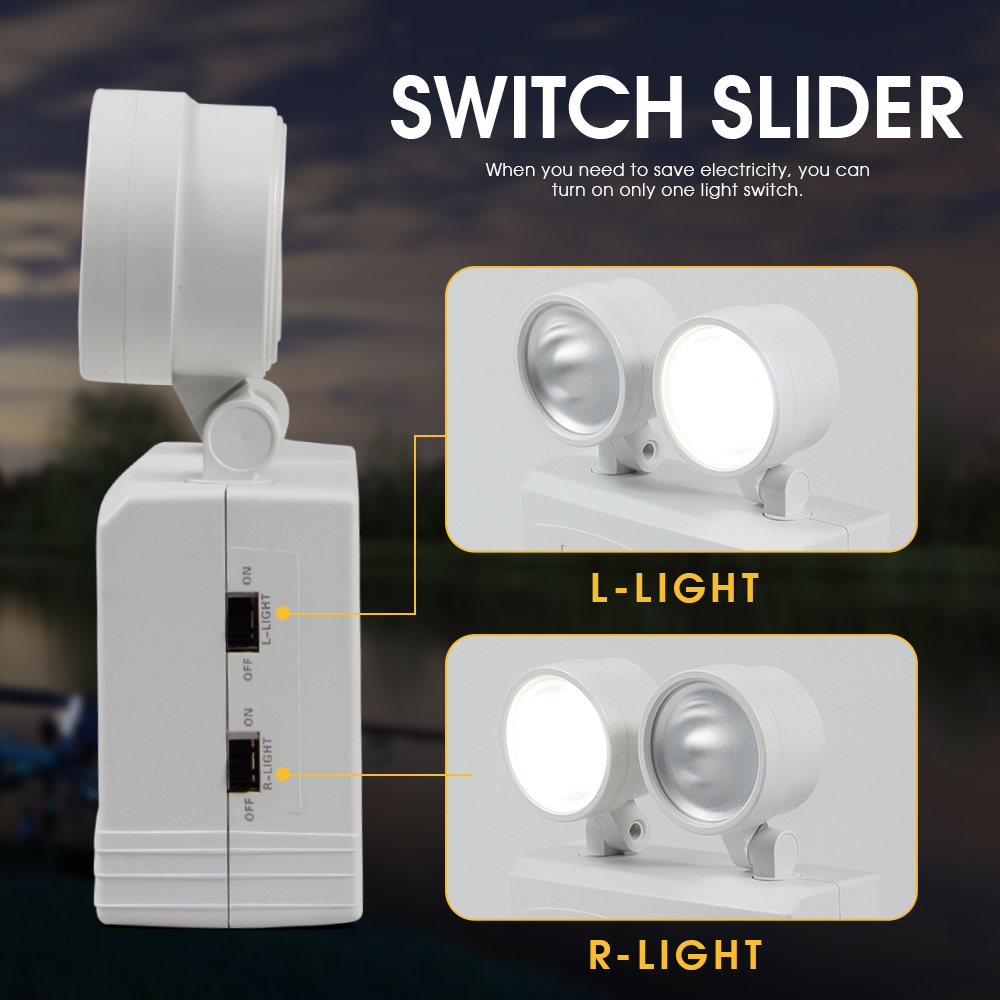 Dual-head Emergency Lamp Rotar - Power Outage Light ulasan dan harga