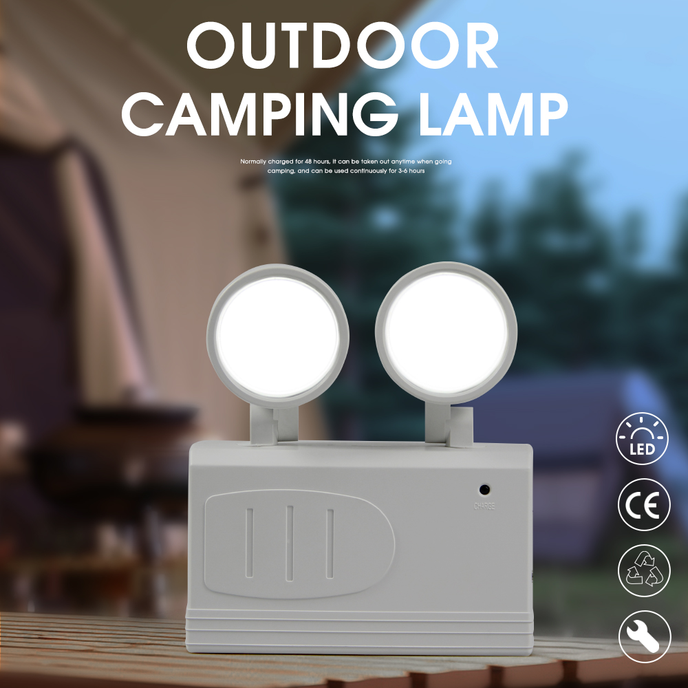 Dual-head Emergency Lamp Rotar - Power Outage Light ulasan dan harga